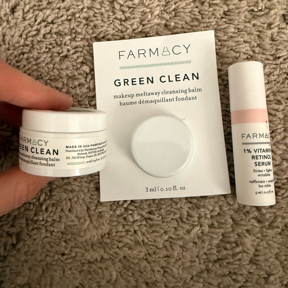Farmacy Green Clean Cleansing Balm and Retinol Serum Set